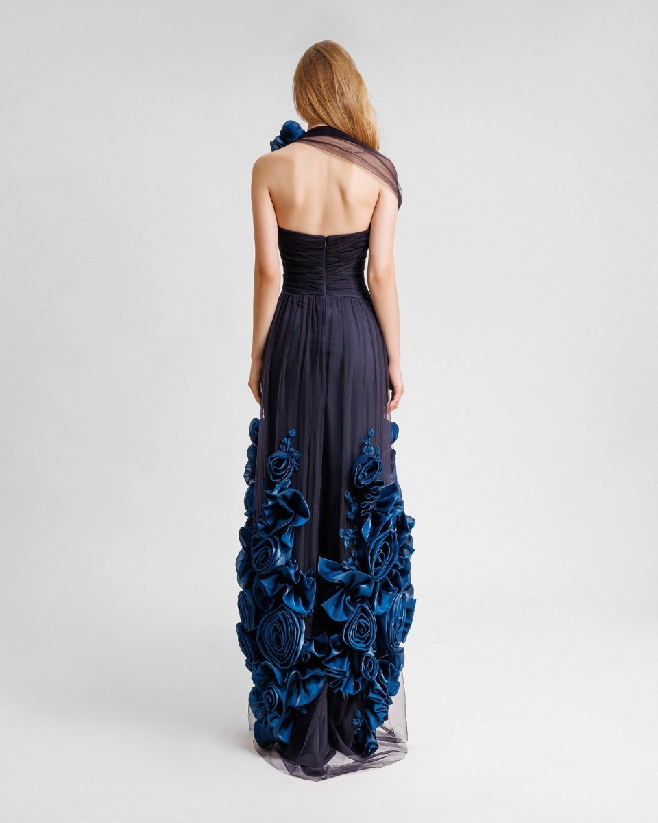 Floral Draped Dress - Gemy Maalouf