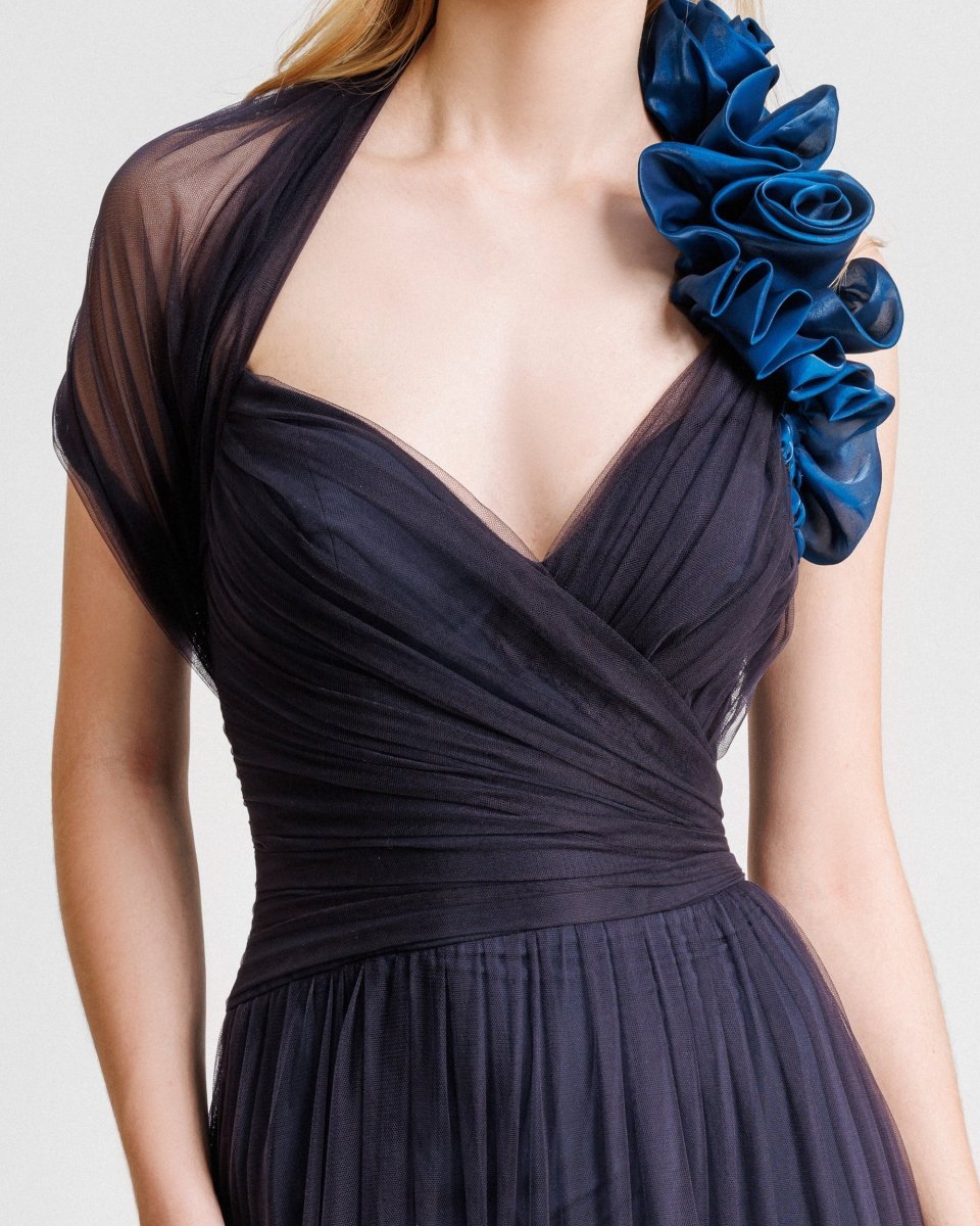 Floral Draped Dress - Gemy Maalouf