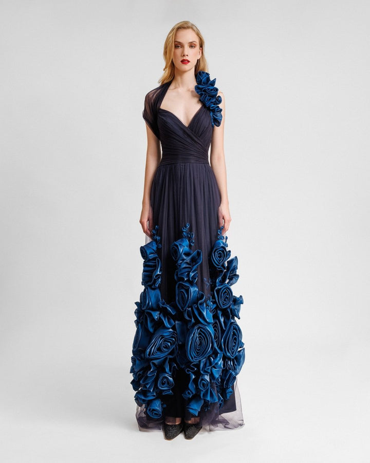Floral Draped Dress - Gemy Maalouf
