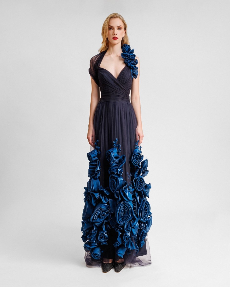Floral Draped Dress - Gemy Maalouf
