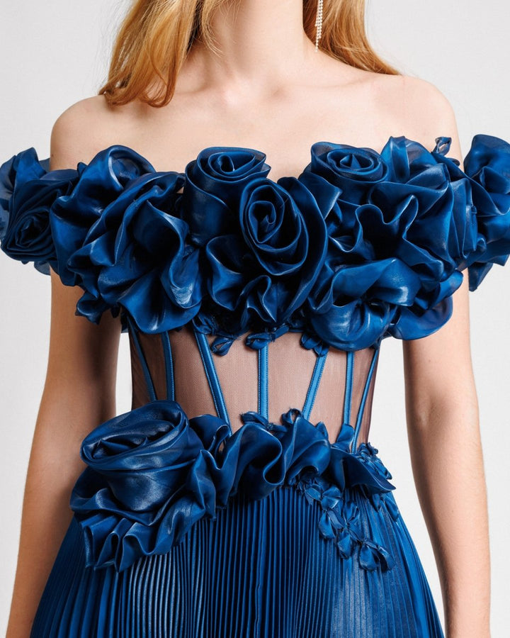 Off - The - Shoulders Pleated Dress - Gemy Maalouf