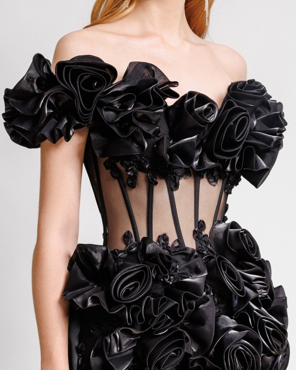 Off - Shoulder Floral Dress - Gemy Maalouf