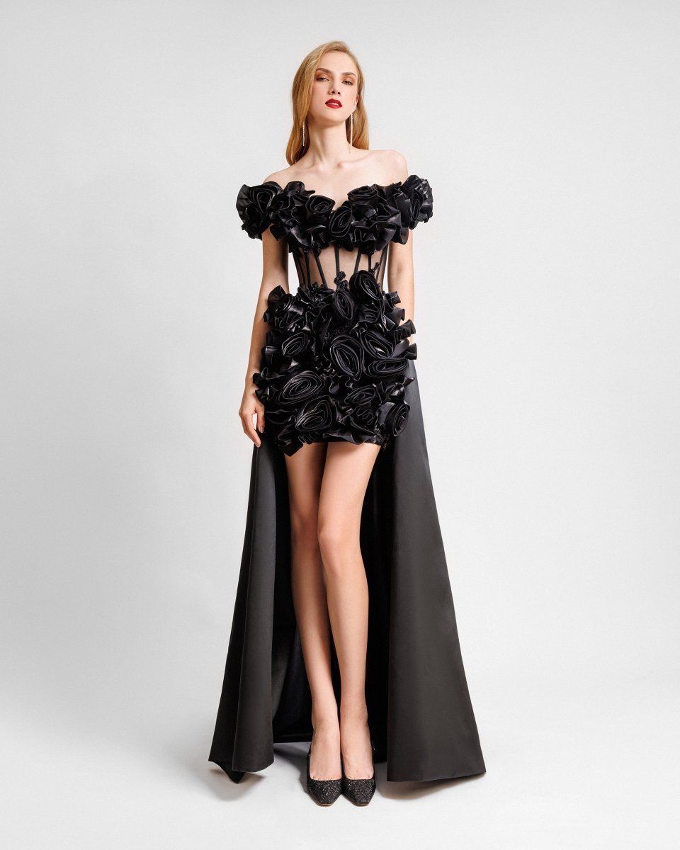 Off - Shoulder Floral Dress - Gemy Maalouf