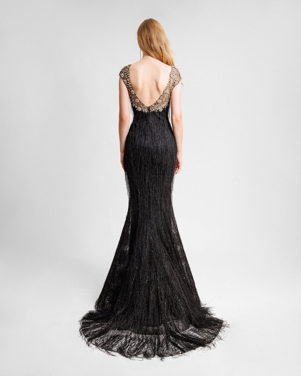Beaded Dress With Fringes - Gemy Maalouf