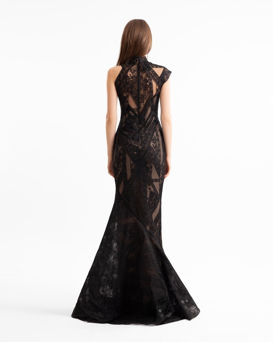 Patterned Lace Dress - Gemy Maalouf