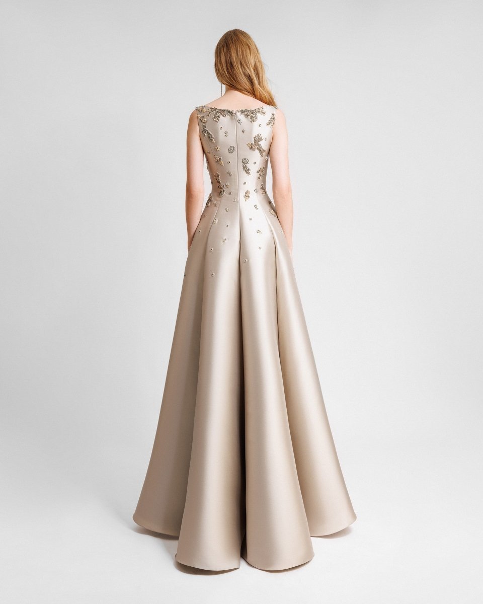 Beaded Asymmetrical Dress - Gemy Maalouf