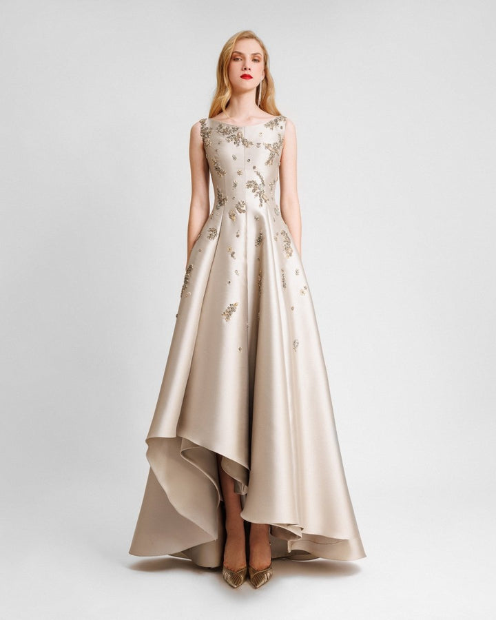 Beaded Asymmetrical Dress - Gemy Maalouf