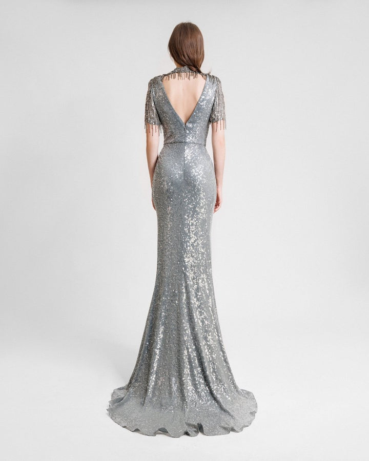 Embroidered Sequins Dress - Gemy Maalouf