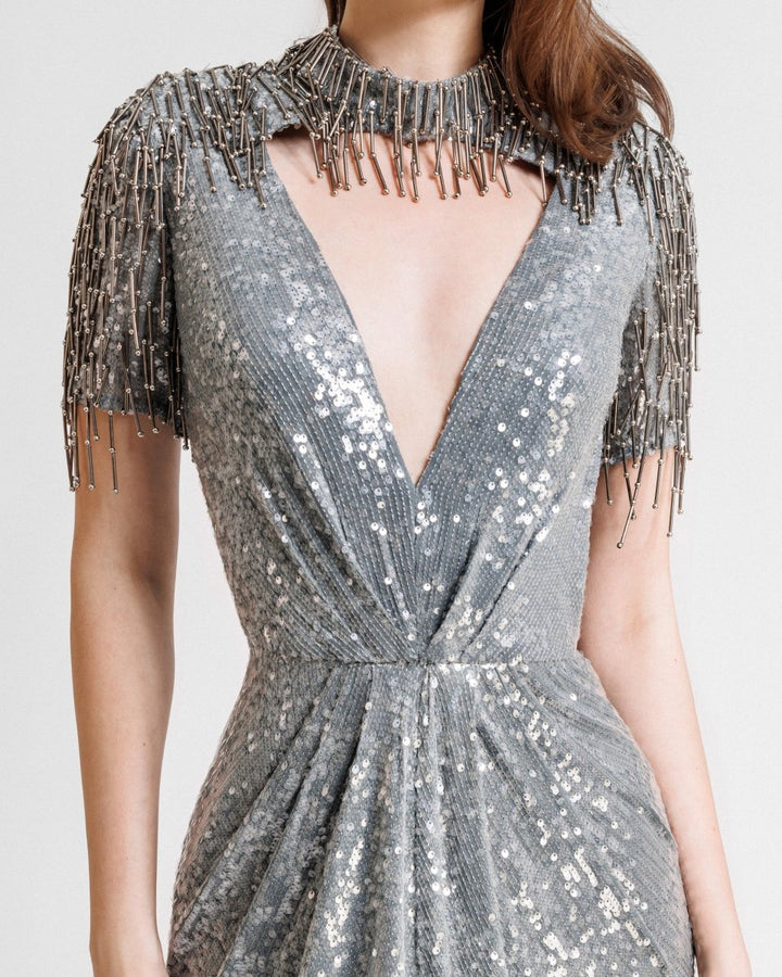 Embroidered Sequins Dress - Gemy Maalouf