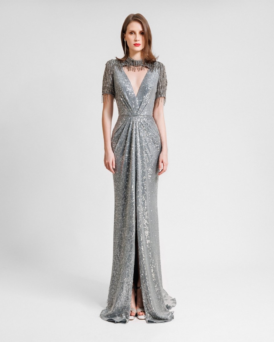 Embroidered Sequins Dress - Gemy Maalouf