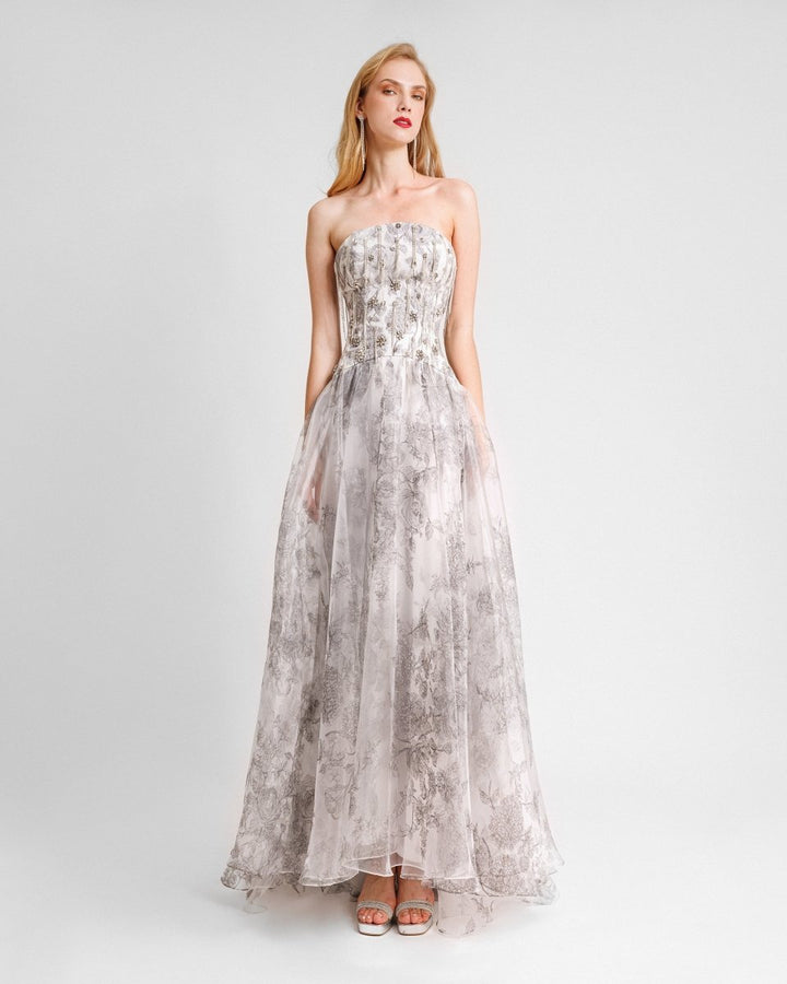 Strapless Beaded Dress - Gemy Maalouf