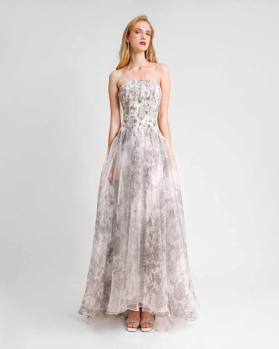 Strapless Beaded Dress - Gemy Maalouf