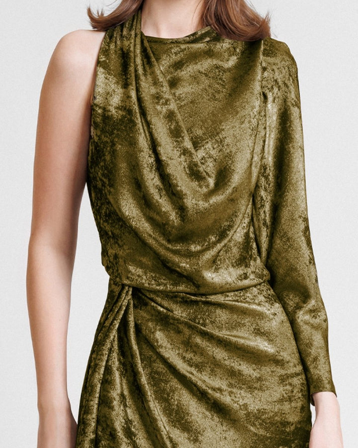 Asymmetrical Neckline Dress - Gemy Maalouf