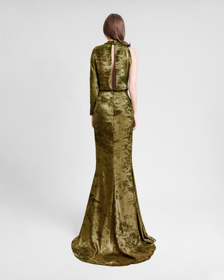 Asymmetrical Neckline Dress - Gemy Maalouf