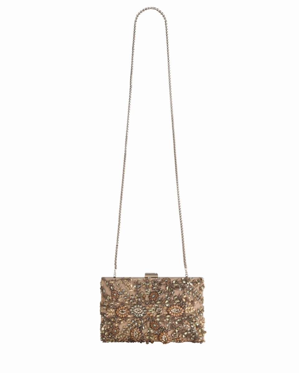 Bejeweled Leather Clutch - Gemy Maalouf