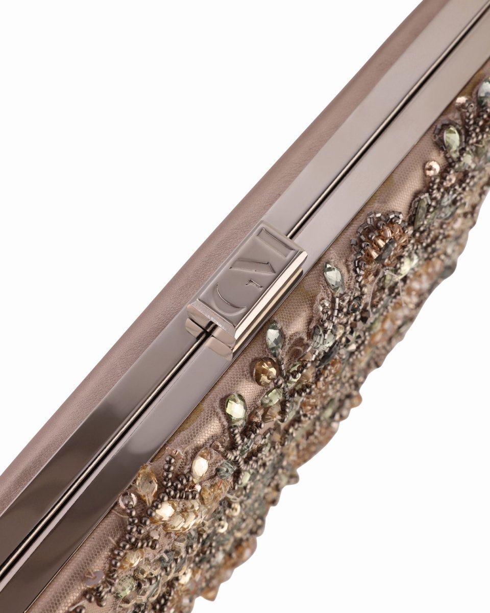 Bejeweled Leather Clutch - Gemy Maalouf