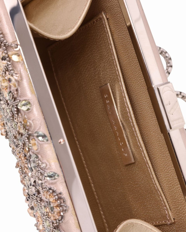 Bejeweled Leather Clutch - Gemy Maalouf