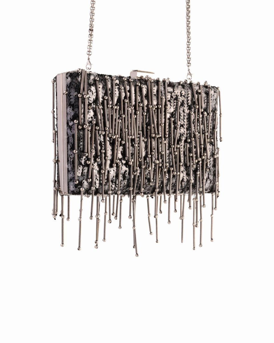 Clutch with Embroidered Sequins - Gemy Maalouf