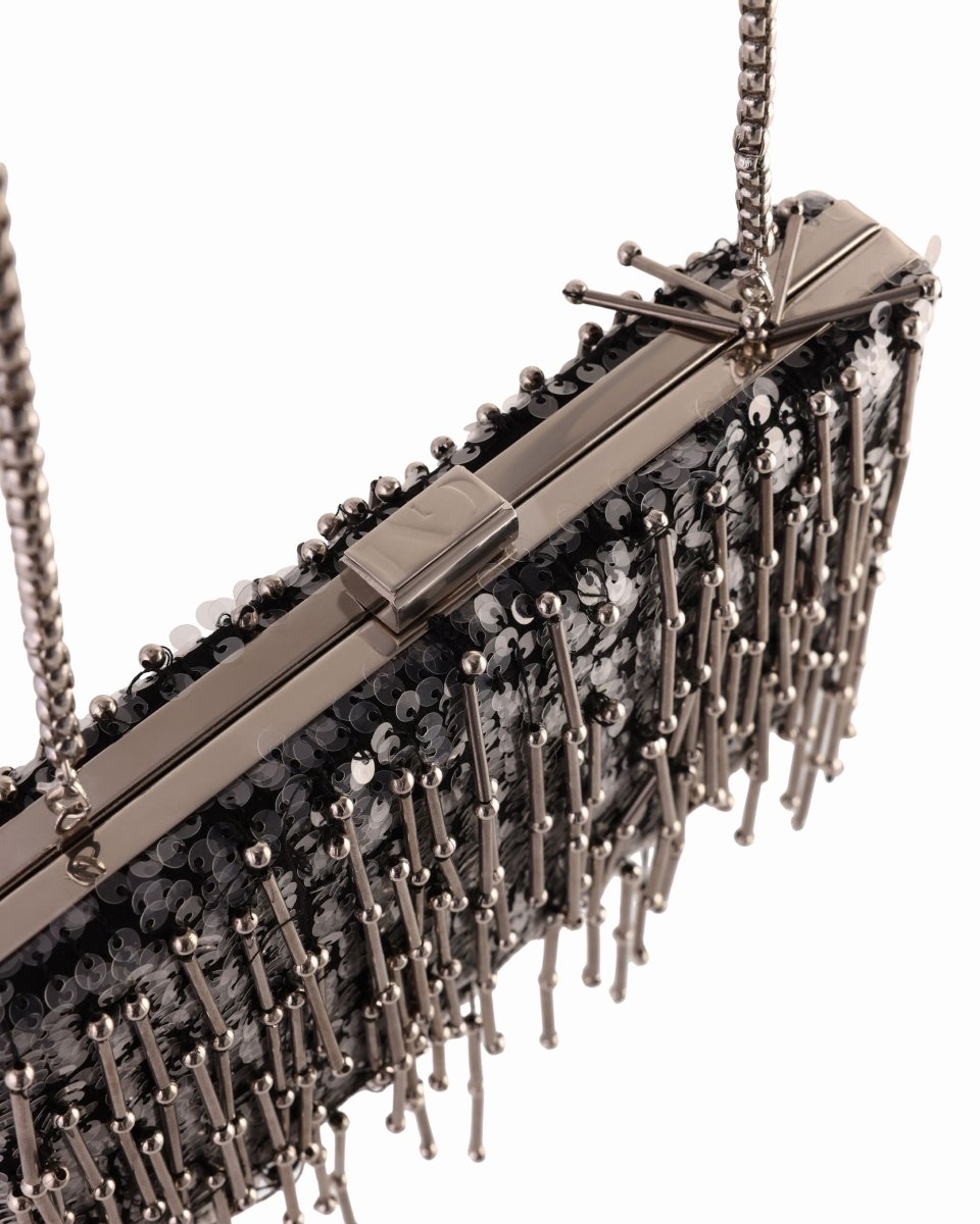 Clutch with Embroidered Sequins - Gemy Maalouf