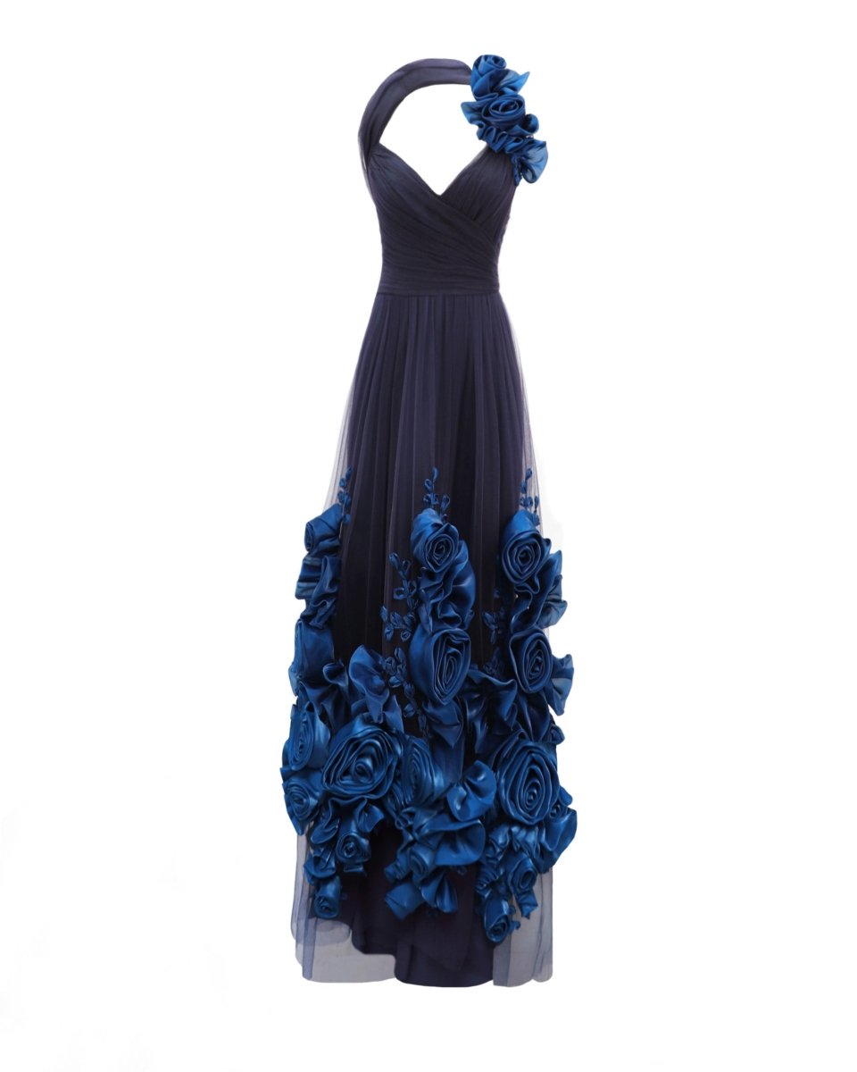 Floral Draped Dress - Gemy Maalouf