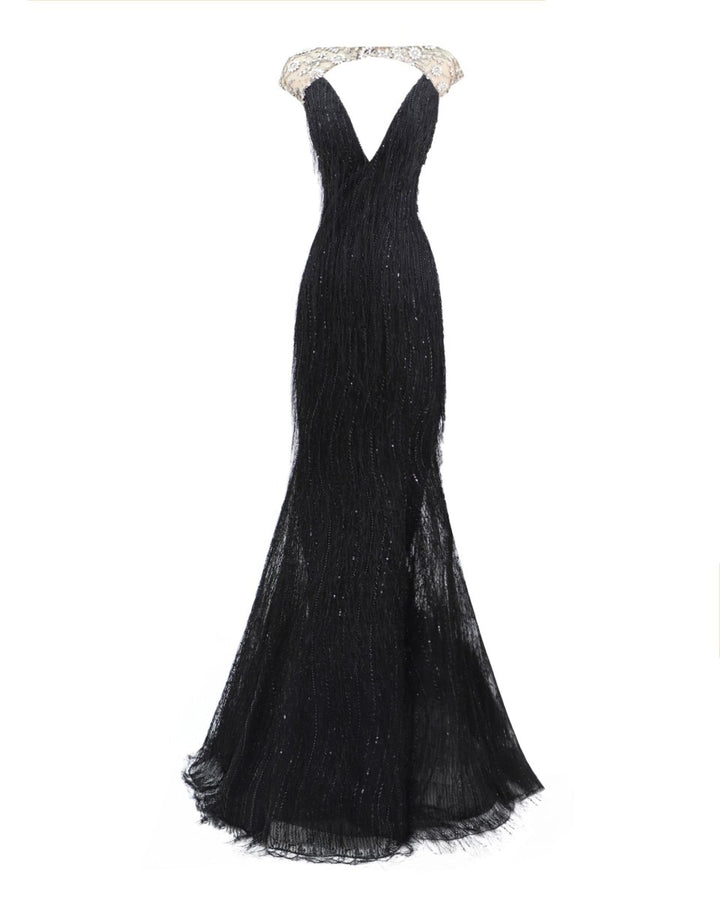 Beaded Dress With Fringes - Gemy Maalouf