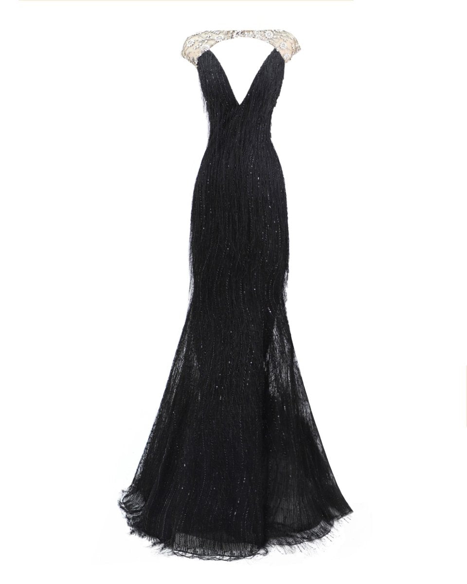 Beaded Dress With Fringes - Gemy Maalouf