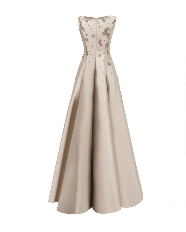 Beaded Asymmetrical Dress - Gemy Maalouf