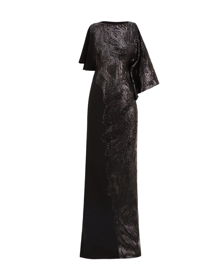 Asymmetrical Neckline Dress - Gemy Maalouf