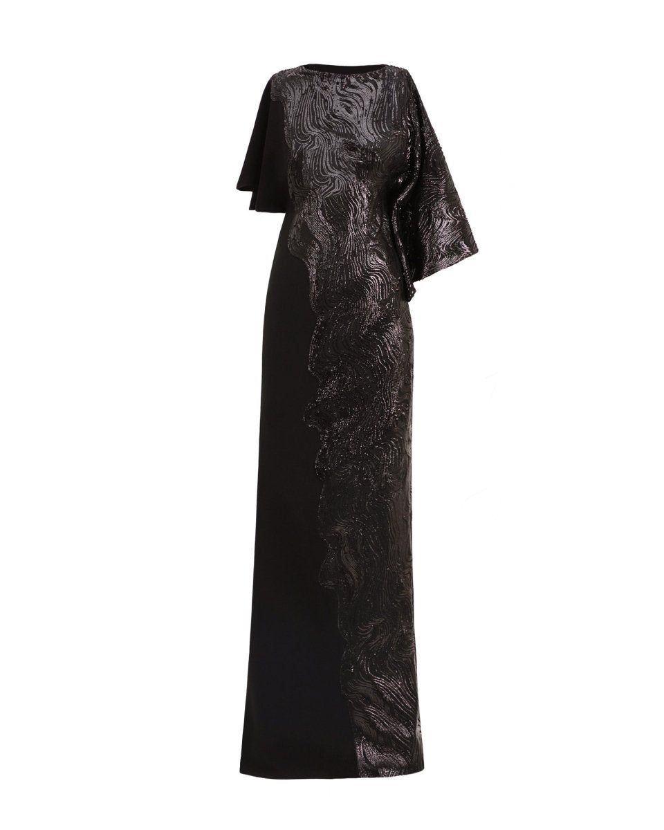 Asymmetrical Neckline Dress - Gemy Maalouf