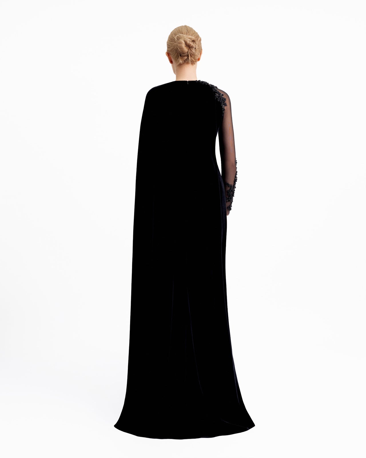 See-Through Beaded Sleeves Dress
