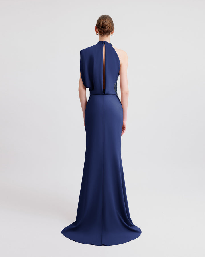 فستان درابي بياقة غير متماثلة