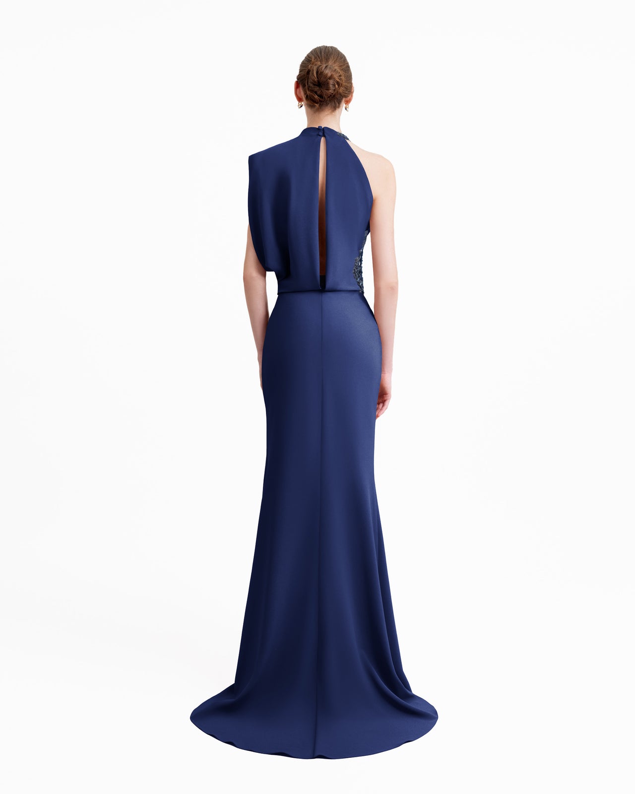 Asymmetrical Neckline Draped Dress