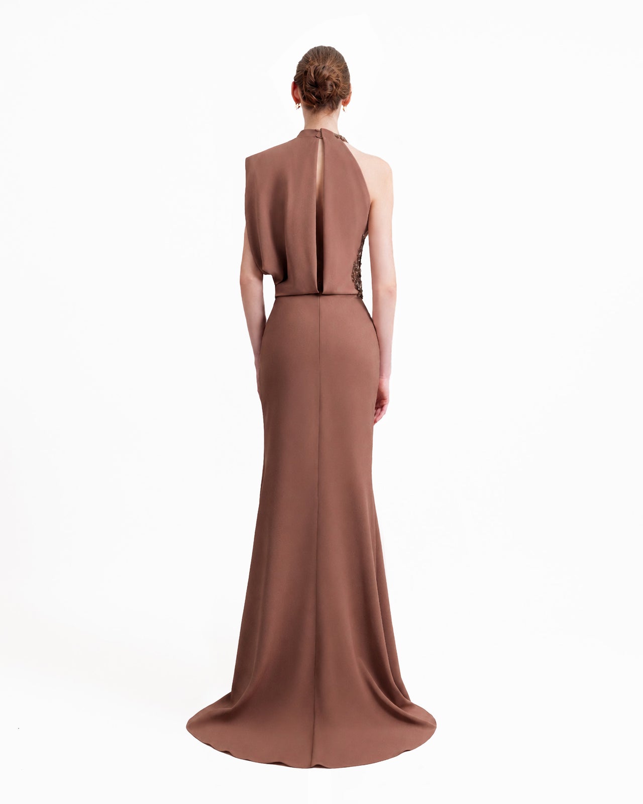 Asymmetrical Neckline Draped Dress