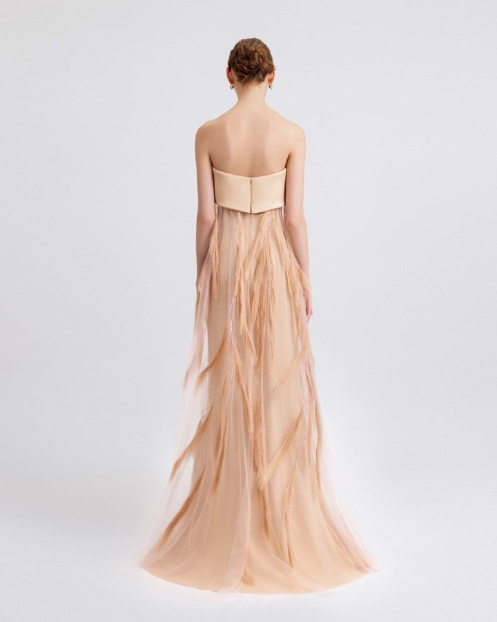 Feather - Embroidered Dress - Gemy Maalouf