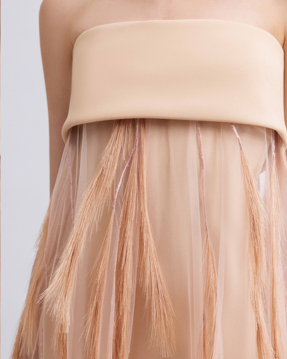 Feather - Embroidered Dress - Gemy Maalouf