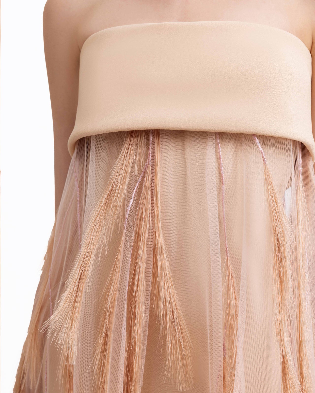 Feather-Embroidered Dress