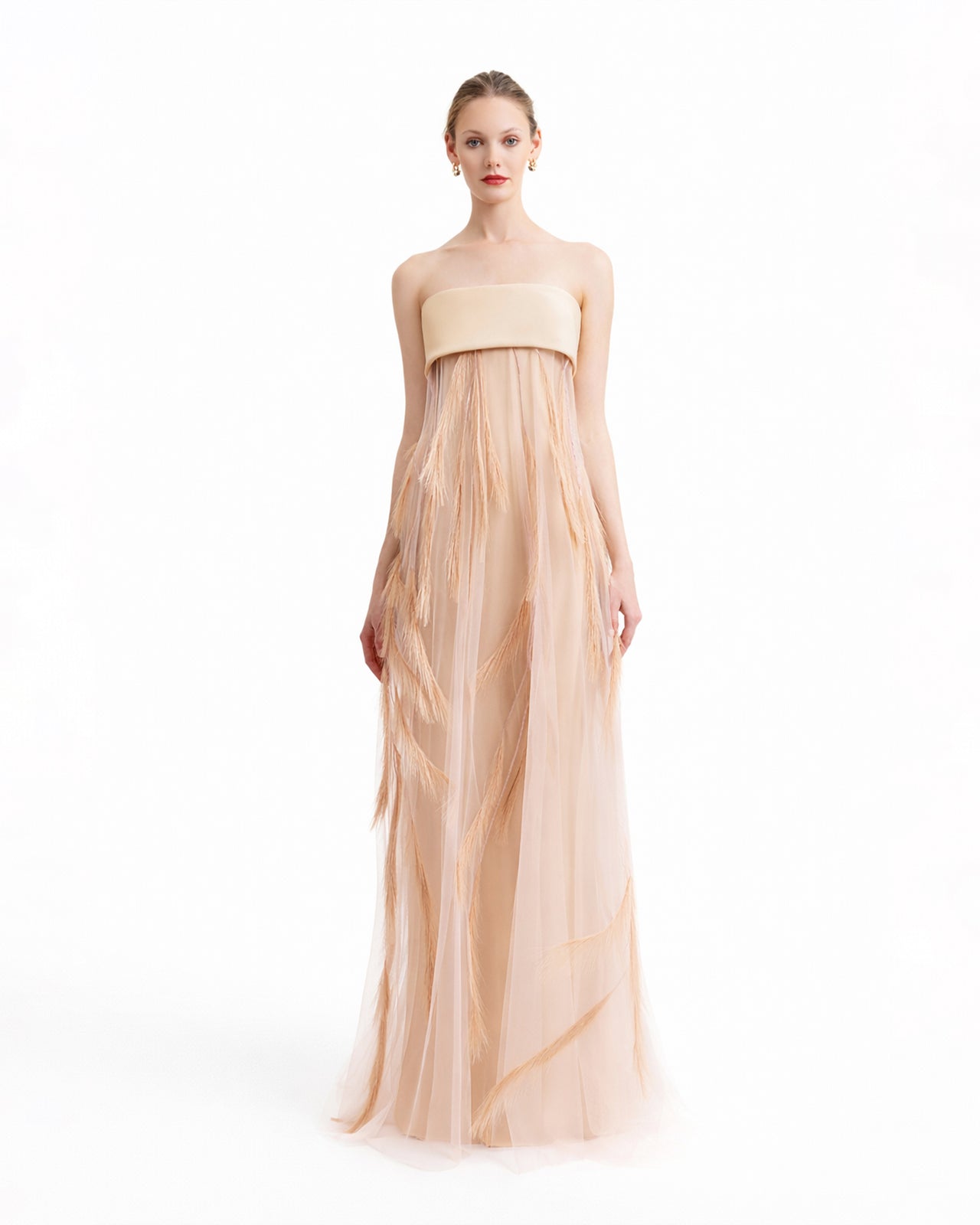 Feather-Embroidered Dress
