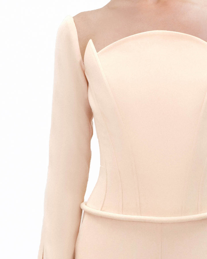 Structured Neckline and Waistline Jumpsuit