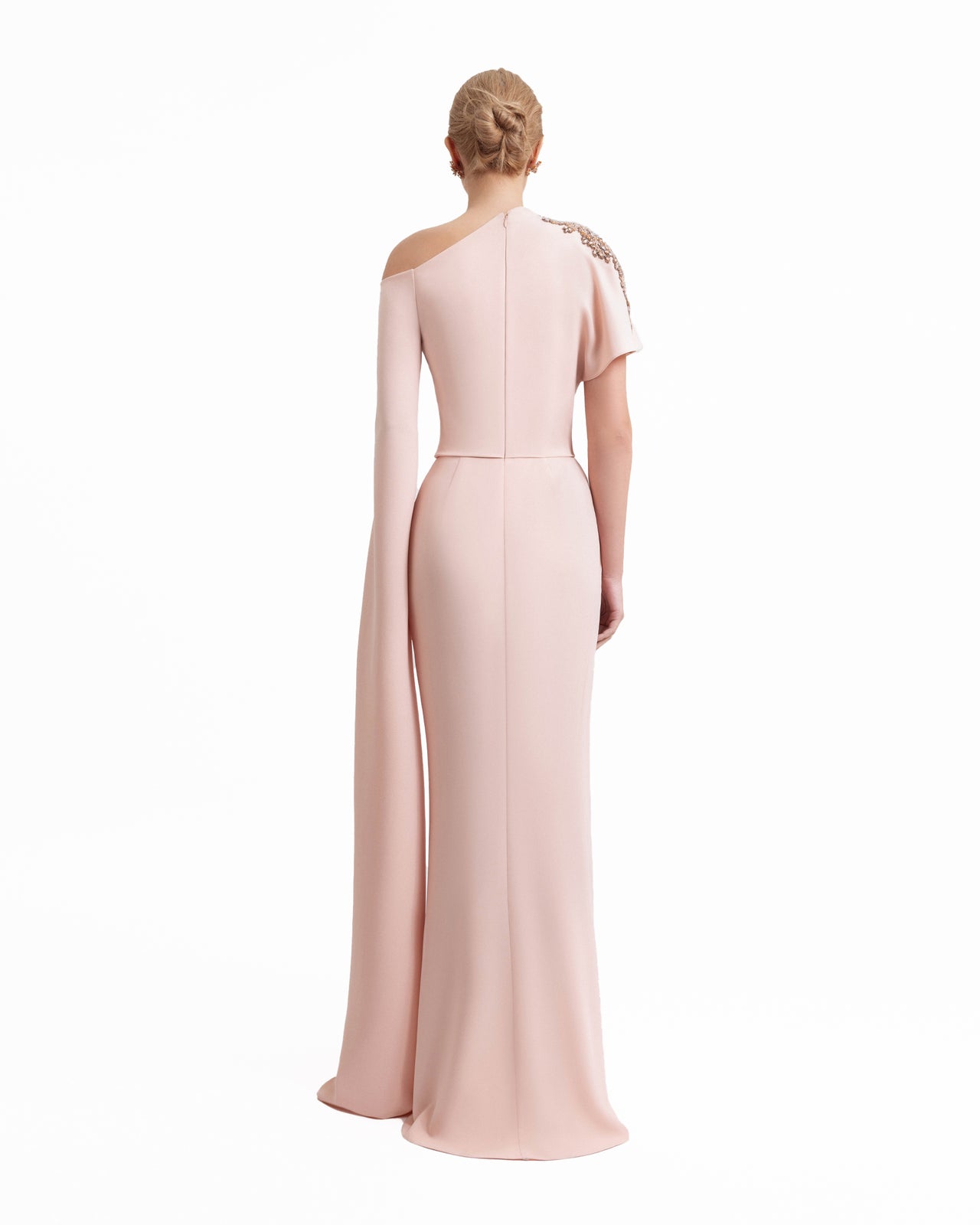 Asymmetrical Neckline Draped Dress