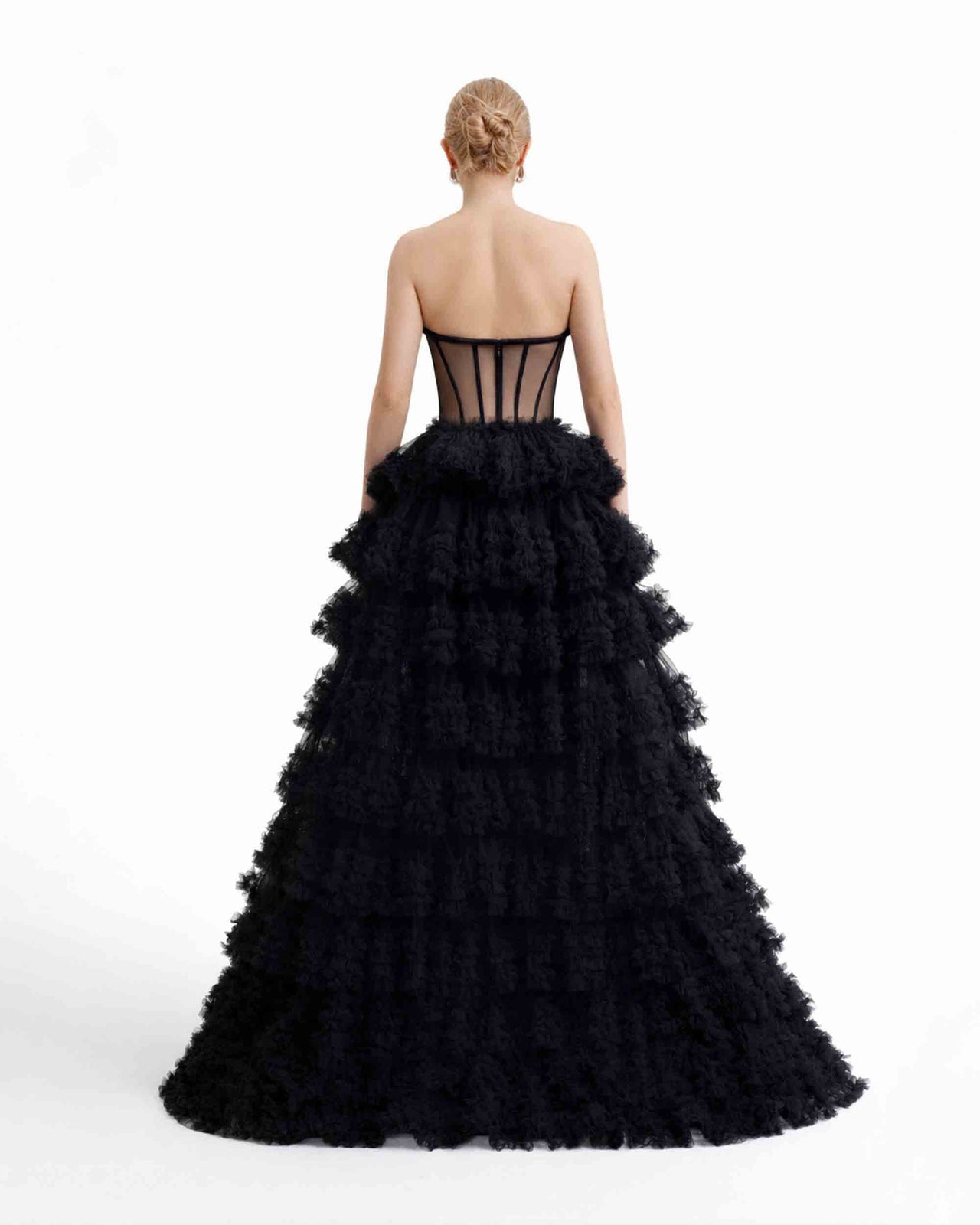 formal structured dress Aerie Couture 341 - Long Stretch Satin Trumpet Dress