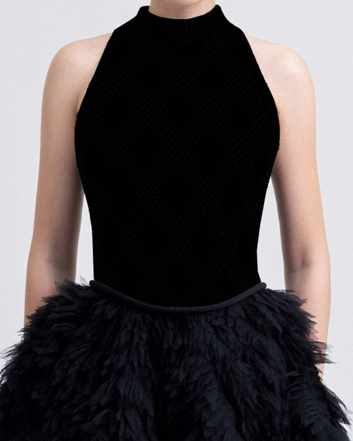 High - Collar Dress - Gemy Maalouf