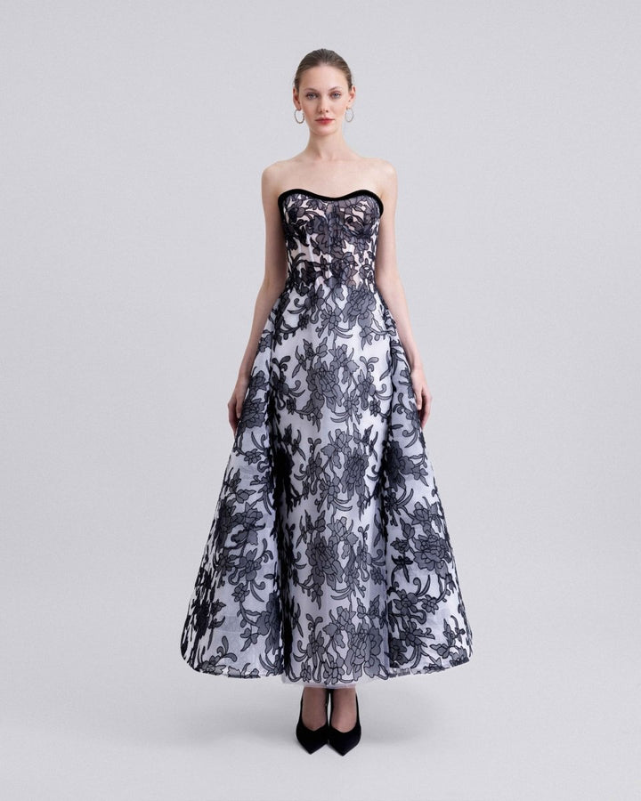 Strapless Midi Dress with Bolero - Gemy Maalouf