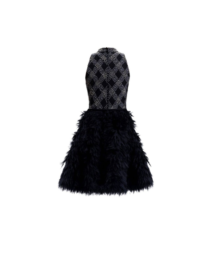 High - Collar Beaded Dress - Gemy Maalouf