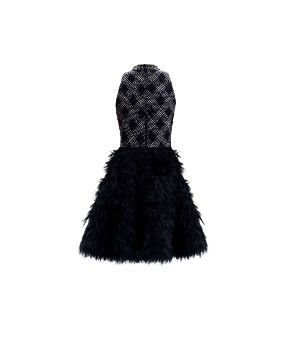 High - Collar Beaded Dress - Gemy Maalouf