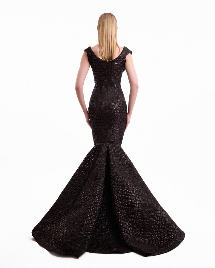Mermaid Textured Embellished Dress