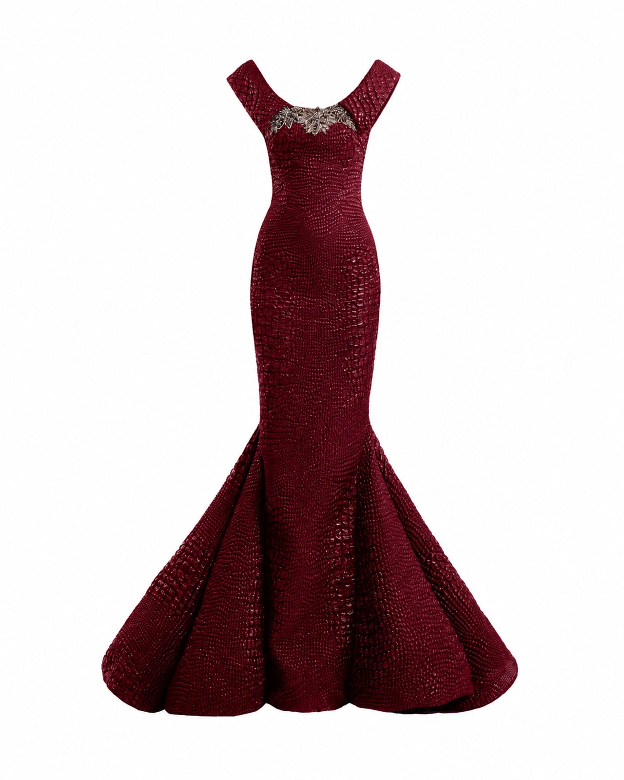 Mermaid Textured Embellished Dress