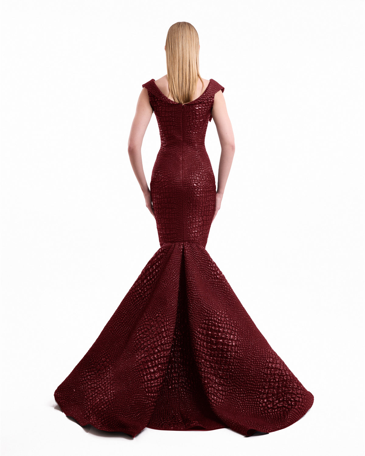 Mermaid Textured Embellished Dress