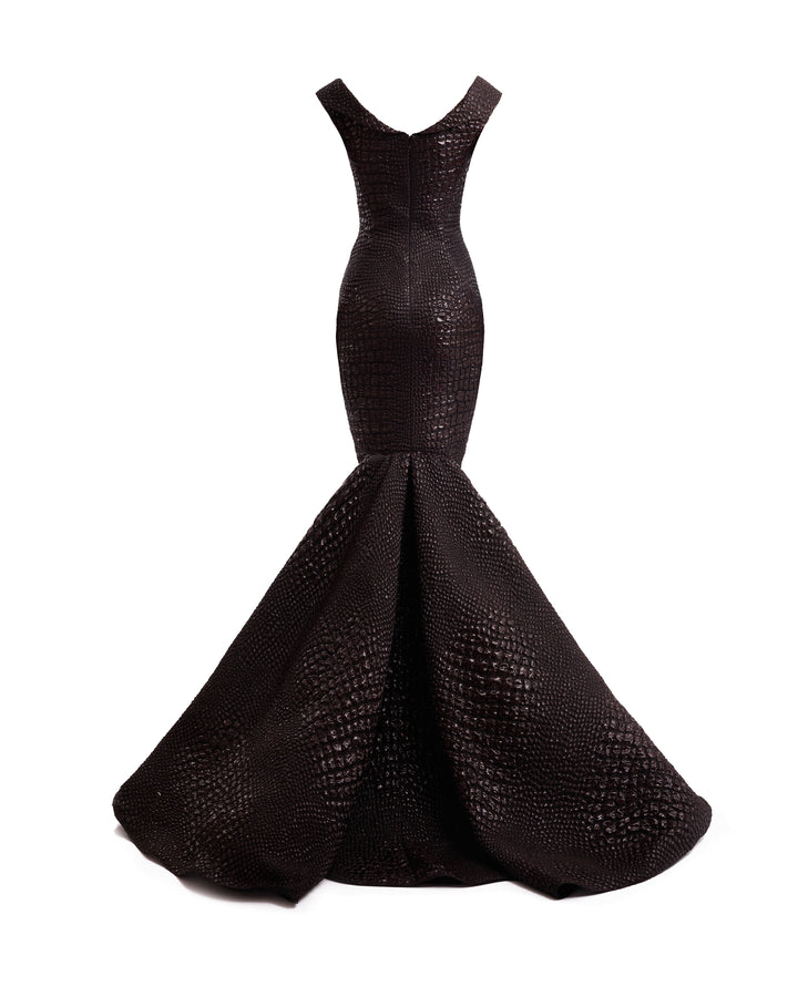 Mermaid Textured Embellished Dress