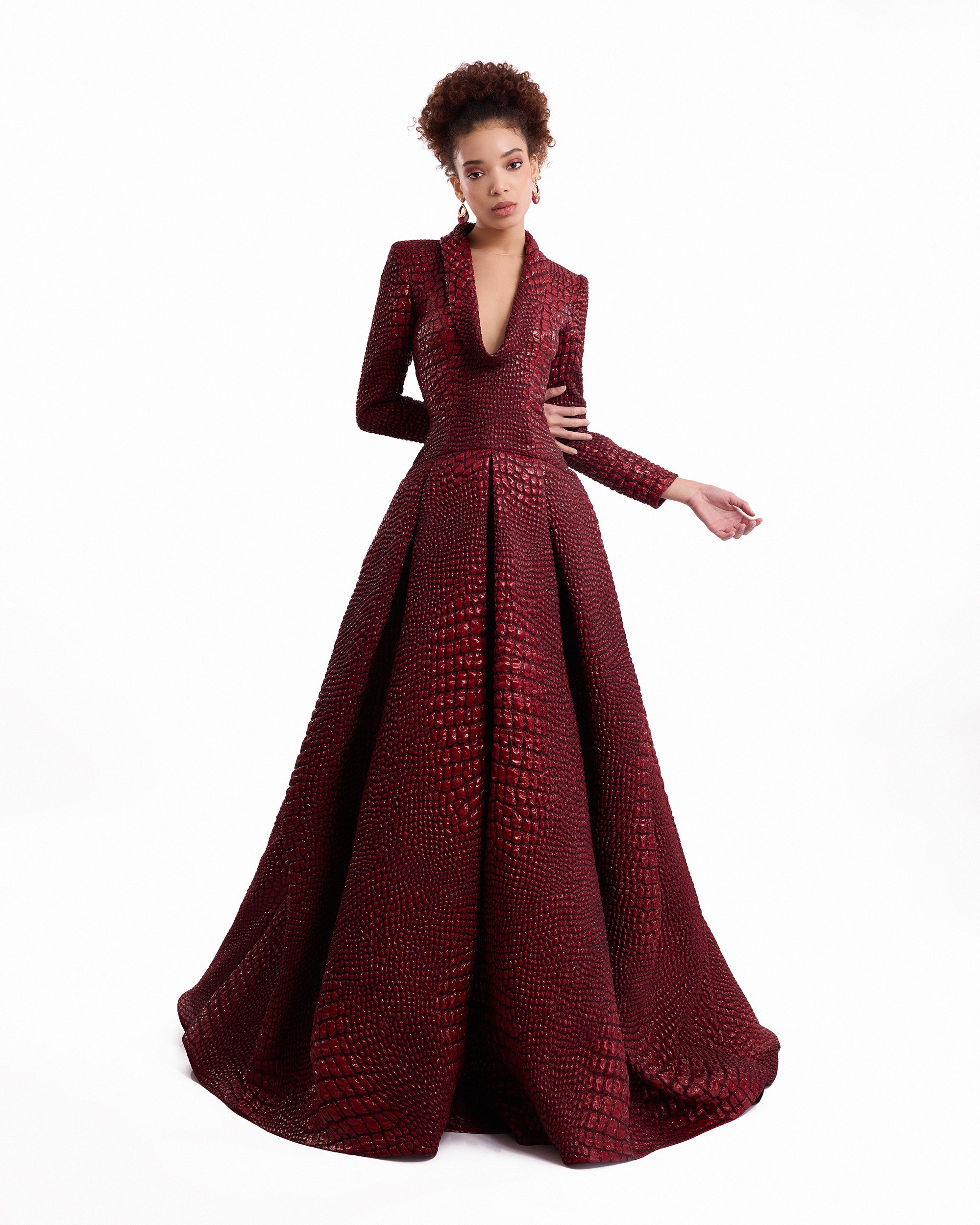 Textured V-Neck Dress
