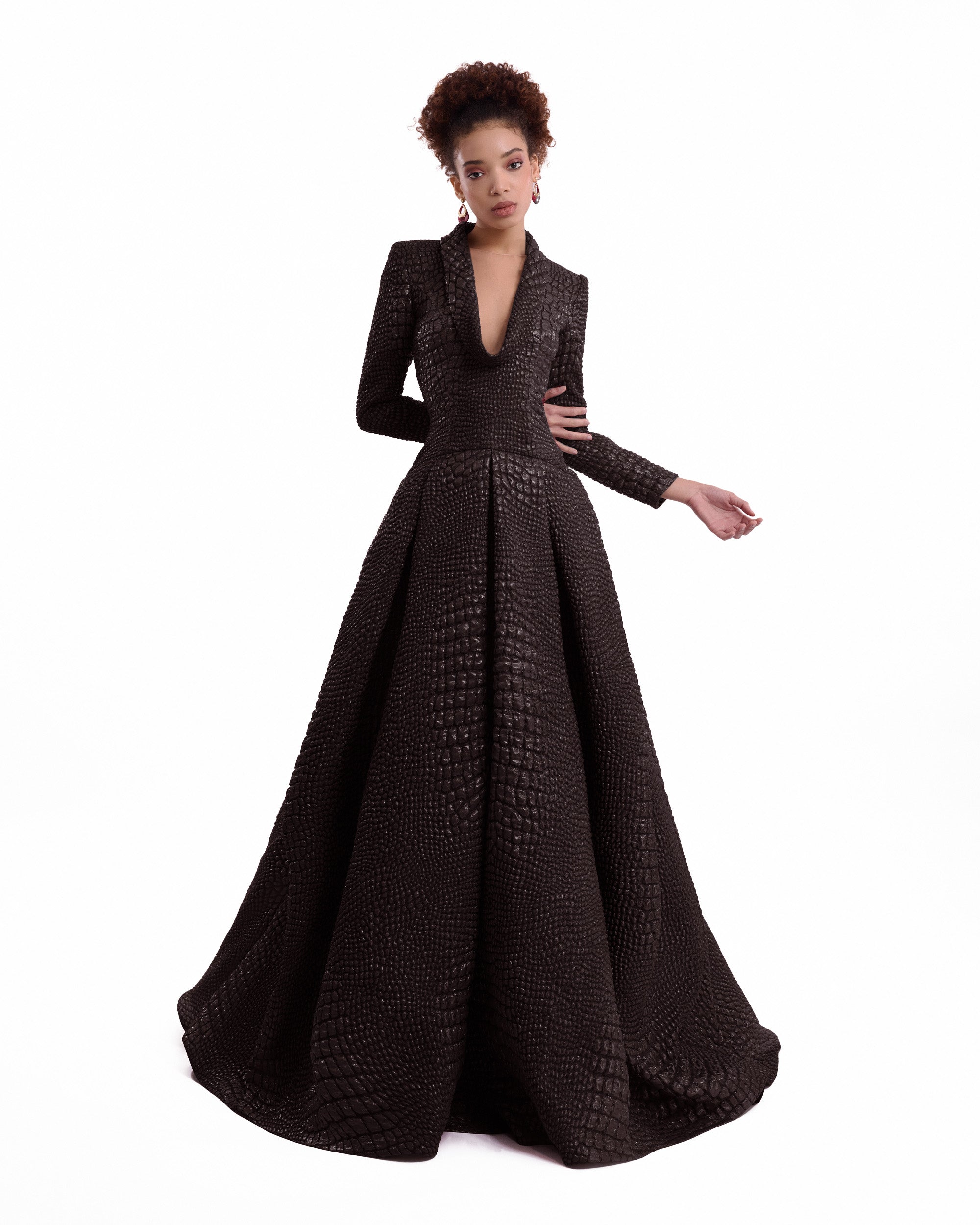 Textured V-Neck Dress